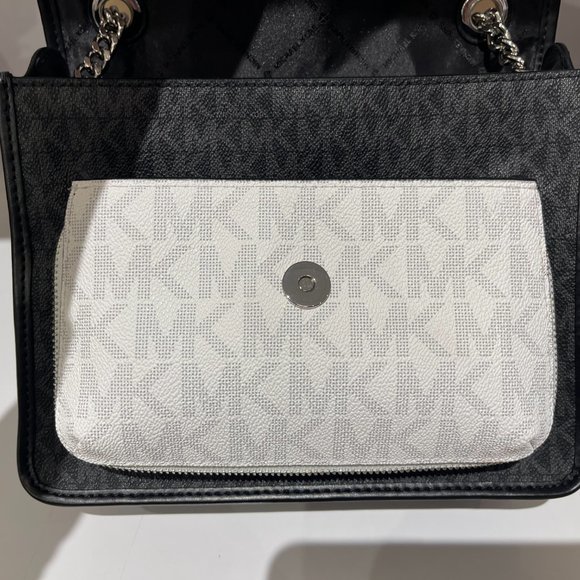 Michael Kors Regina Medium Flap Should Crossbody Bag MK Black Multi - Picture 7 of 12